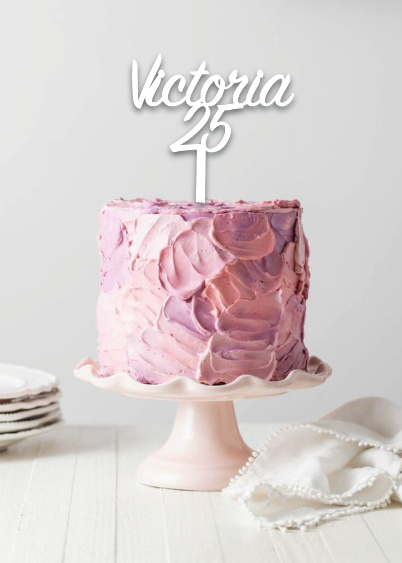 Cake Topper Nombre + Años
