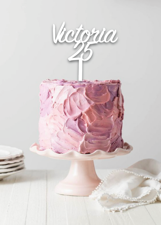 Cake Topper Nombre + Años